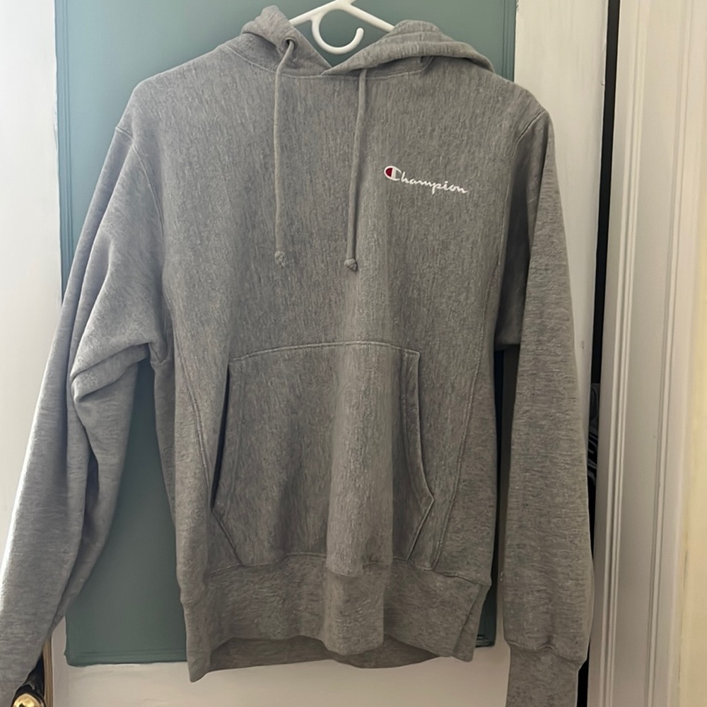 gray champion hoodie size small